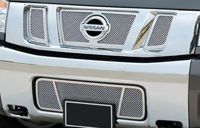 2009 Nissan Titan Stainless Steel Fine Mesh Grille Overlay 42401028